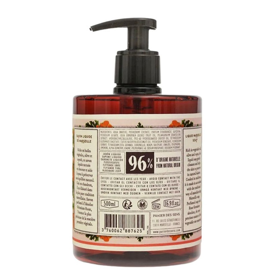 Soins Panier des Sens Savon Liquide | Savon De Marseille Liquide Geranium Rosat