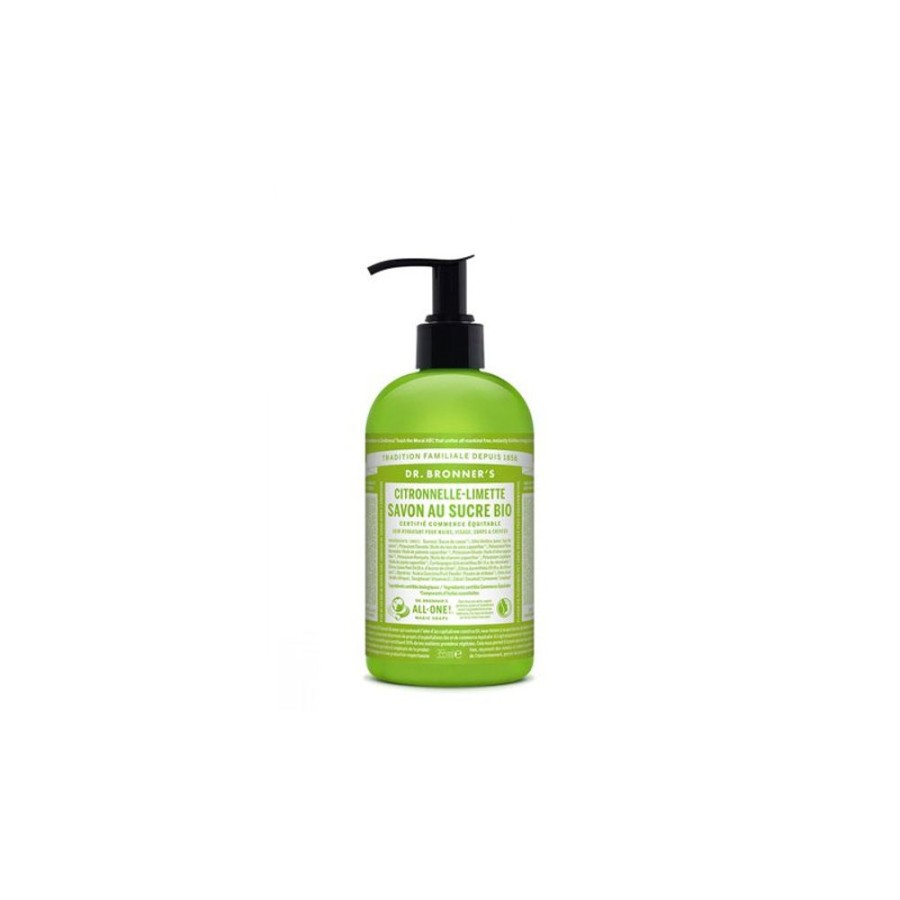 Soins Dr. Bronner's Savon Liquide | Savon Au Sucre Bio Citronnelle-Limette